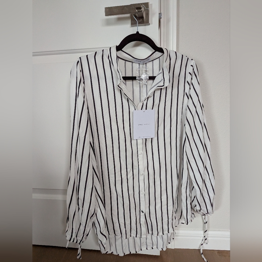 NWT Legoe Heritage Maternity Button Down Striped Top Size Small